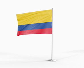 Colombia national flag on white background.