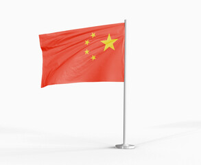 China national flag on white background.