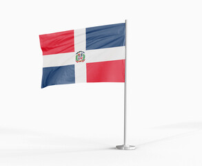 Dominican Republic national flag on white background.