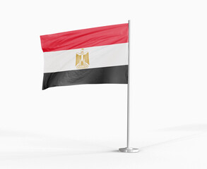 Egypt national flag on white background.