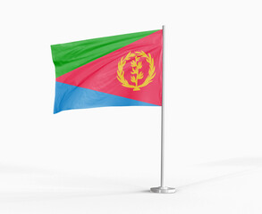 Eritrea national flag on white background.