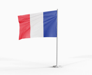 France national flag on white background.