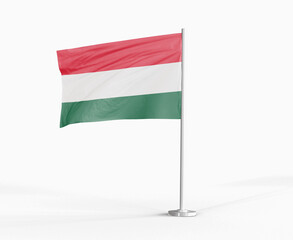 Hungary national flag on white background.
