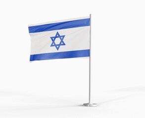 Israel national flag on white background.