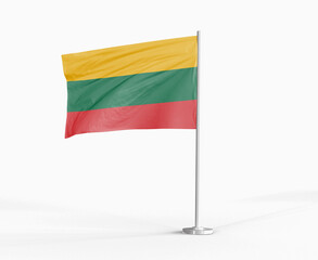 Lithuania national flag on white background.