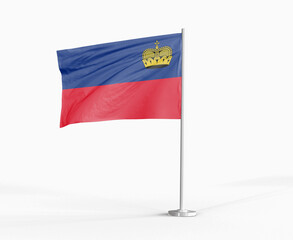 Liechtenstein national flag on white background.