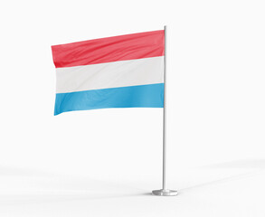 Luxembourg national flag on white background.