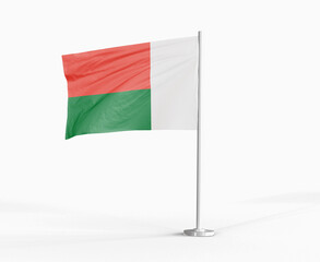 Madagascar national flag on white background.