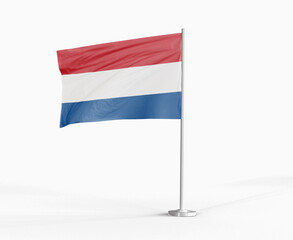 Netherlands national flag on white background.