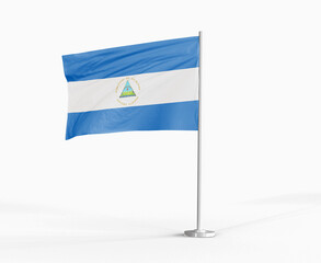 Nicaragua national flag on white background.