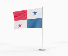 Panama national flag on white background.