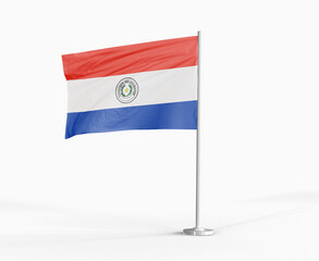 Paraguay national flag on white background.