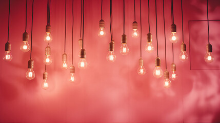 A group of light bulbs hanging from a ceiling