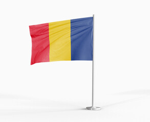 Romania national flag on white background.