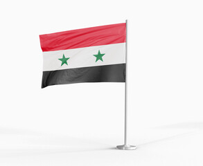 Syria national flag on white background.