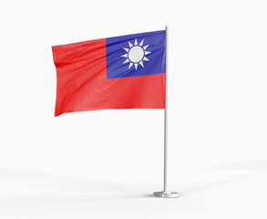 Taiwan national flag on white background.