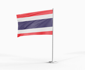 Thailand national flag on white background.