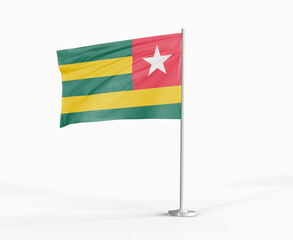 Togo national flag on white background.