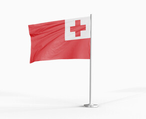 Tonga national flag on white background.