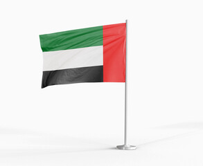 United Arab Emirates national flag on white background.