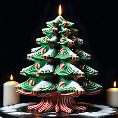 Enchanting Christmas Ambiance with Beautiful Candle Art.(Generative AI)