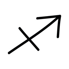 Hand drawn sagittarius zodiac sign Esoteric symbol doodle Astrology clipart Element for design