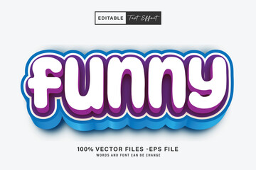 Funny 3d editable text effect style vector