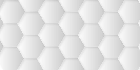 Naklejka premium Abstract white background with hexagons. Abstract hexagon polygonal pattern background vector. seamless bright white abstract honeycomb background.