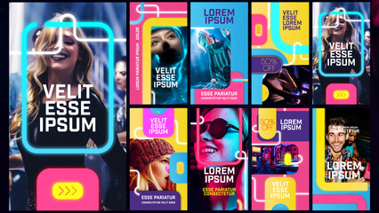 Neon Style Vertical Video Stories