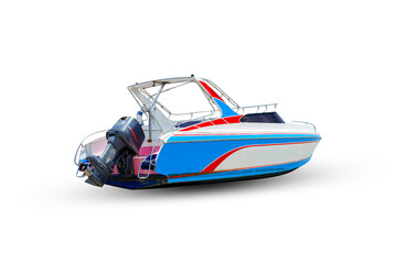 Speed ​​boat on white background