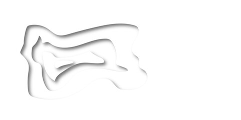 White abstract papercut layered black posters. Vector illustration. Cover layout template. Material design concept. Fluid shapes brochure template. For banner, identity card, cover.