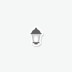 Street light icon sticker isolated on gray background