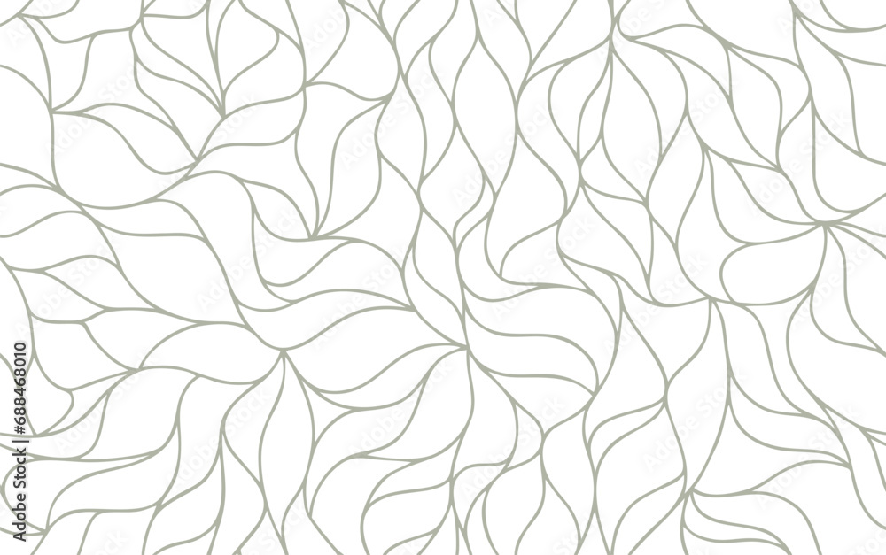 Poster curly waves tracery, curved lines, stylized abstract petals pattern. seamless leaf background. golde