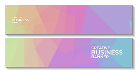 set of abstract creative arts banner background for business ads