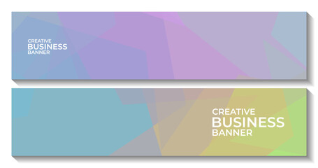 Naklejka premium set of abstract creative arts banner background for business ads