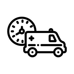 Ambulance icon. Ambulance and Time icon