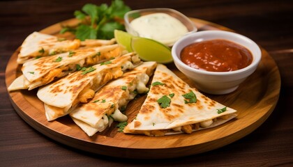cheese quesadillas on the plate