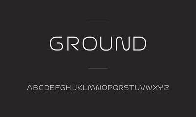 Fototapeta premium basic simple alphabet font lettering vector typography ground typeface san serif Abstract thin line font