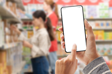 Online grocery shopping app mockup