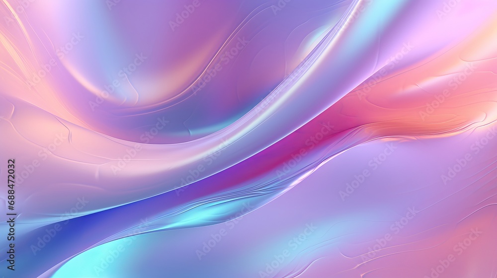 Poster an abstract 3d render featuring a bright gradient wave pattern and iridescent holographic light emit