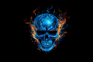 skull in fire background