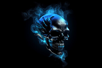 skull in fire background