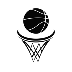 Foto op Aluminium basketball ball and hoop vector icon . © Tareq Zamil