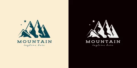 Fotobehang Mountain logo abstract vector design. Logotype template for extreme sport, climbers, nature adventures, explorers © Luki