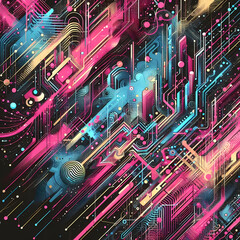 neon punk abstract background