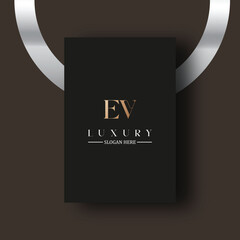 EV logo design vector image