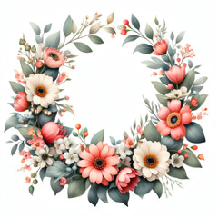Fototapeta na wymiar illustration of floral wreath for a special occasion