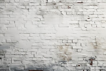 Background urban wall brick old White clay weathered stucco horizontal destruct wreck wallpaper cement vintage rust dirty textured eroded stone bumpy chop uneven - obrazy, fototapety, plakaty