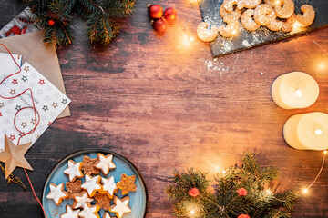 christmas card with christmas decorations