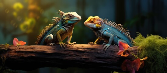 In the midst of a lush and vibrant nature reserve, love bloomed between an adventurous animal enthusiast and a wild reptile partner, as they formed an unbreakable bond while exploring the wildlife